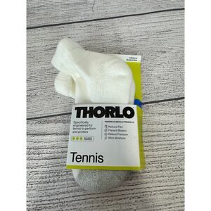 Thorlo Unisex White Tennis Ankle Socks In Medium